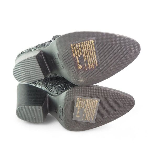 Forever River Rhinestone Embellished Pointed Toe Ankle Boots Black Women's 6 - Picture 8 of 9